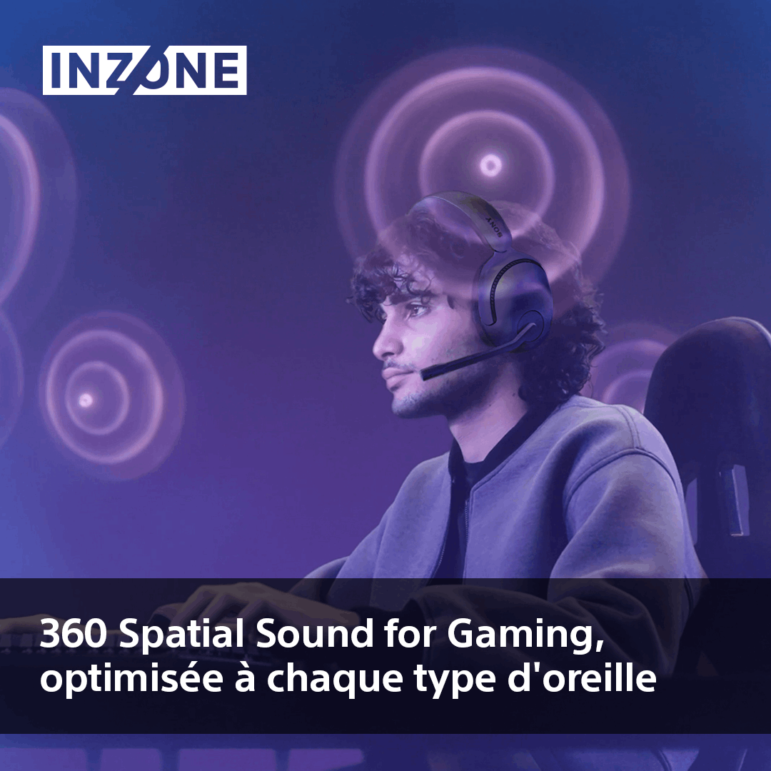 Casque gaming H5 Sony INZONE sans fil | 360 Spatial Sound for PC/PS5 | Noir